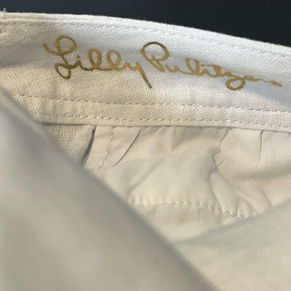 Lilly Pulitzer 100% Linen White Calla Shorts Summer Vacation Cruise Size 14 - Picture 3 of 7